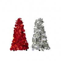 Small Sequin Christmas Tree in Silver or Red By Rice DK